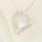 Auntie's Birthday from Nephew - Forever Love Cubic Zirconia Necklace with Quarantine Themed Funny Message Card