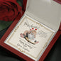 Auntie's Birthday from Nephew - Love knot Cubic Zirconia White Gold Necklace with Funny Message Card - Baby Mood Lamp