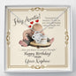 Auntie's Birthday from Nephew - Love knot Cubic Zirconia White Gold Necklace with Funny Message Card - Baby Mood Lamp