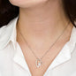 Auntie's Birthday from Niece - Forever Love Cubic Zirconia White Gold Necklace with Funny Message Card - Baby Mood Lamp