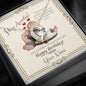 Auntie's Birthday from Niece - Forever Love Cubic Zirconia White Gold Necklace with Funny Message Card - Baby Mood Lamp