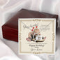 Auntie's Birthday from Niece - Forever Love Cubic Zirconia White Gold Necklace with Funny Message Card - Baby Mood Lamp