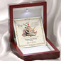 Auntie's Birthday from Niece - Interlocking Hearts Cubic Zirconia Stones Necklace with Funny Message Card - Baby Mood Lamp
