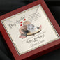 Auntie's Birthday from Niece - Love Knot Cubic Zirconia Necklace with Funny Message Card - Baby Mood Lamp