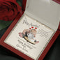Auntie's Birthday from Niece - Love Knot Cubic Zirconia Necklace with Funny Message Card - Baby Mood Lamp
