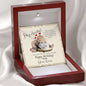 Auntie's Birthday from Niece - Love Knot Cubic Zirconia Necklace with Funny Message Card - Baby Mood Lamp
