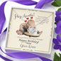 Auntie's Birthday from Niece - Love Knot Cubic Zirconia Necklace with Funny Message Card - Baby Mood Lamp