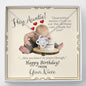 Auntie's Birthday from Niece - Love Knot Cubic Zirconia Necklace with Funny Message Card - Baby Mood Lamp