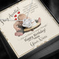 Auntie's Birthday from Niece - Love Knot Cubic Zirconia Necklace with Funny Message Card - Baby Mood Lamp