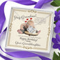 Grandmother's Birthday from Granddaughter - Love Knot Necklace with Funny Message Card - Baby Mood Lamp