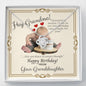 Grandmother's Birthday from Granddaughter - Love Knot Necklace with Funny Message Card - Baby Mood Lamp