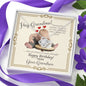 Grandmother's Birthday from Grandson - Love Knot Necklace with Funny Message Card - Baby Mood Lamp