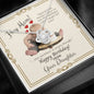 Mother's Birthday from Daughter - Love Knot Necklace with Funny Message Card - Baby Mood Lamp