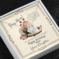 Mother's Birthday from Daughter - Love Knot Necklace with Funny Message Card - Baby Mood Lamp