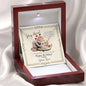 Mother's Birthday from Son - Interlocking Hearts Necklace with Funny Message Card - Baby Mood Lamp