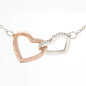 Mother's Birthday from Son - Interlocking Hearts Necklace with Funny Message Card - Baby Mood Lamp