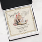 Mother's Birthday from Son - Interlocking Hearts Necklace with Funny Message Card - Baby Mood Lamp