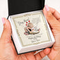 Mother's Birthday from Son - Interlocking Hearts Necklace with Funny Message Card - Baby Mood Lamp