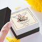 Mother's Birthday from Son - Interlocking Hearts Necklace with Funny Message Card - Baby Mood Lamp