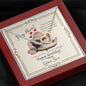 Mother's Birthday from Son - Interlocking Hearts Necklace with Funny Message Card - Baby Mood Lamp