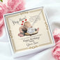 Mother's Birthday from Son - Love Knot Necklace with Funny Message Card - Baby Mood Lamp
