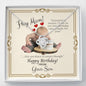 Mother's Birthday from Son - Love Knot Necklace with Funny Message Card - Baby Mood Lamp