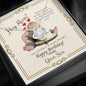 Mother's Birthday from Son - Love Knot Necklace with Funny Message Card - Baby Mood Lamp