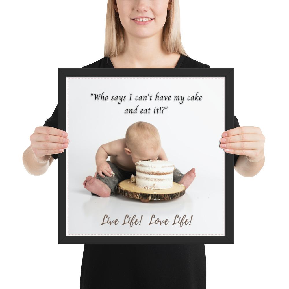 Baby Eats Cake - Framed poster (Various Sizes) - Baby Mood Lamp