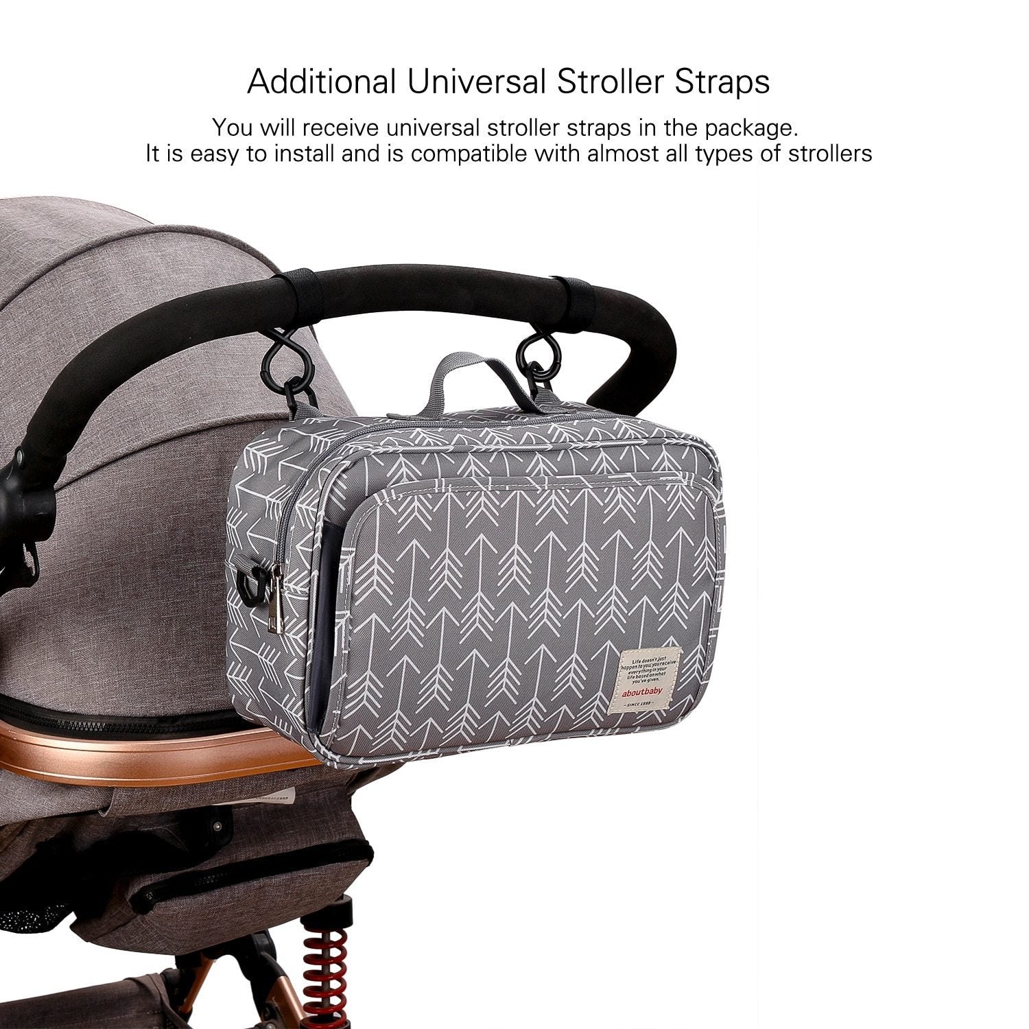 Baby Stroller Organizer Bag with Easy Access Baby Wipes Pocket, Shoulder Strap, mobile phone and personal items (Choice of 6 Styles) - Baby Mood Lamp