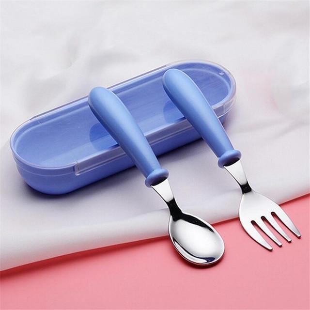 Baby Tableware Travel Cutlery Set with Travel Case - Baby Mood Lamp